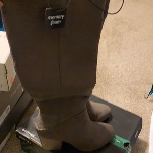 a.n.a Suede Beige Knee High Boots for Women's Memory Foam Size 7 1/2